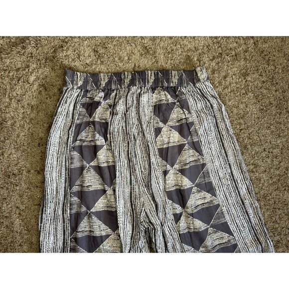 EARTHBOUND Geometric Pants Flare Bell Bottom Elastic Waist Boho Festival 28x29 M - Picture 5 of 14